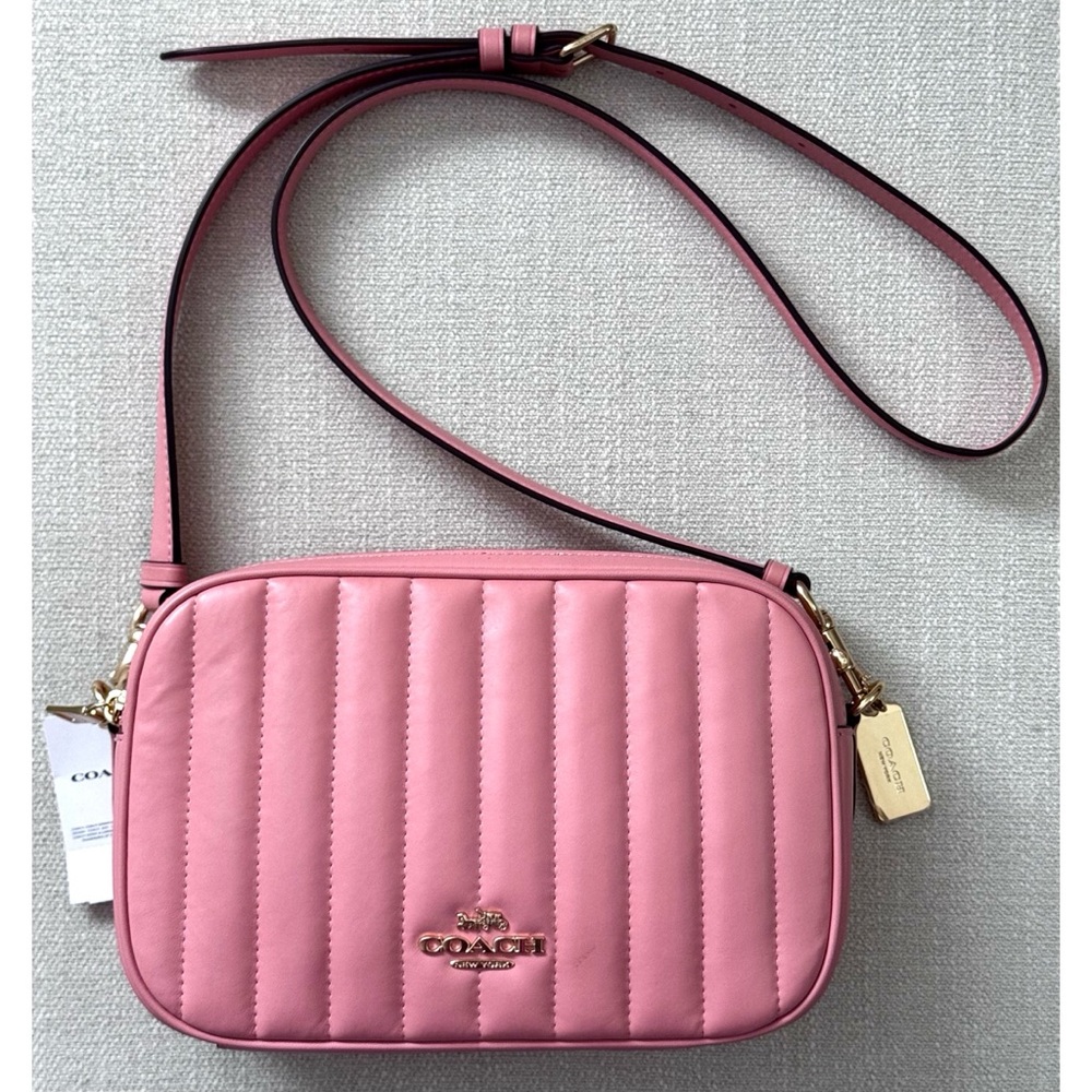 Coach CANDY PINK Puffy Jes Crossbody with Linear Quilting